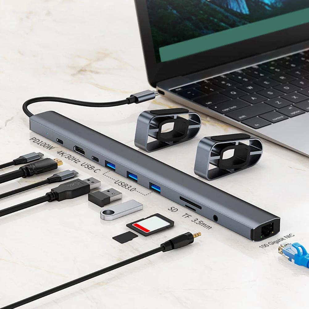 ƺ ȭ̿ USB C ũ  Ŀ , 10  1 ƼƮ, RJ45 ⰡƮ ̴, 3.5mm AUX HDMI ȣȯ, 4K